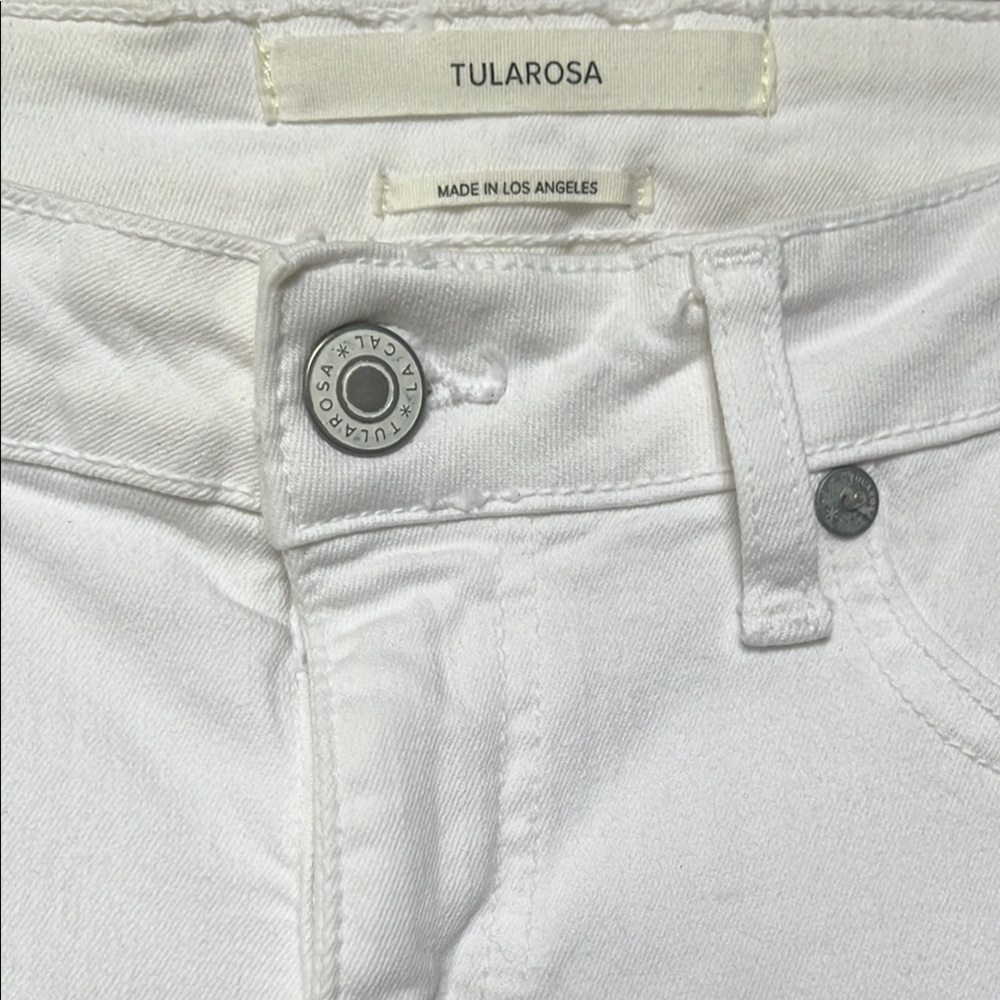 Tularosa White Minimalist Jeans with Clean Stitching